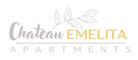 The image is a logo for Chateau Emelita Apartments.